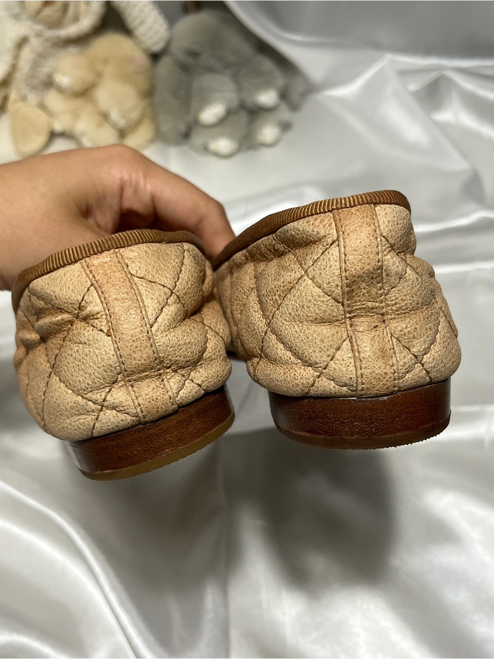 CHANEL Quilted Ballet Flats with Patent Camel Toe Cap - Picture 3 of 16